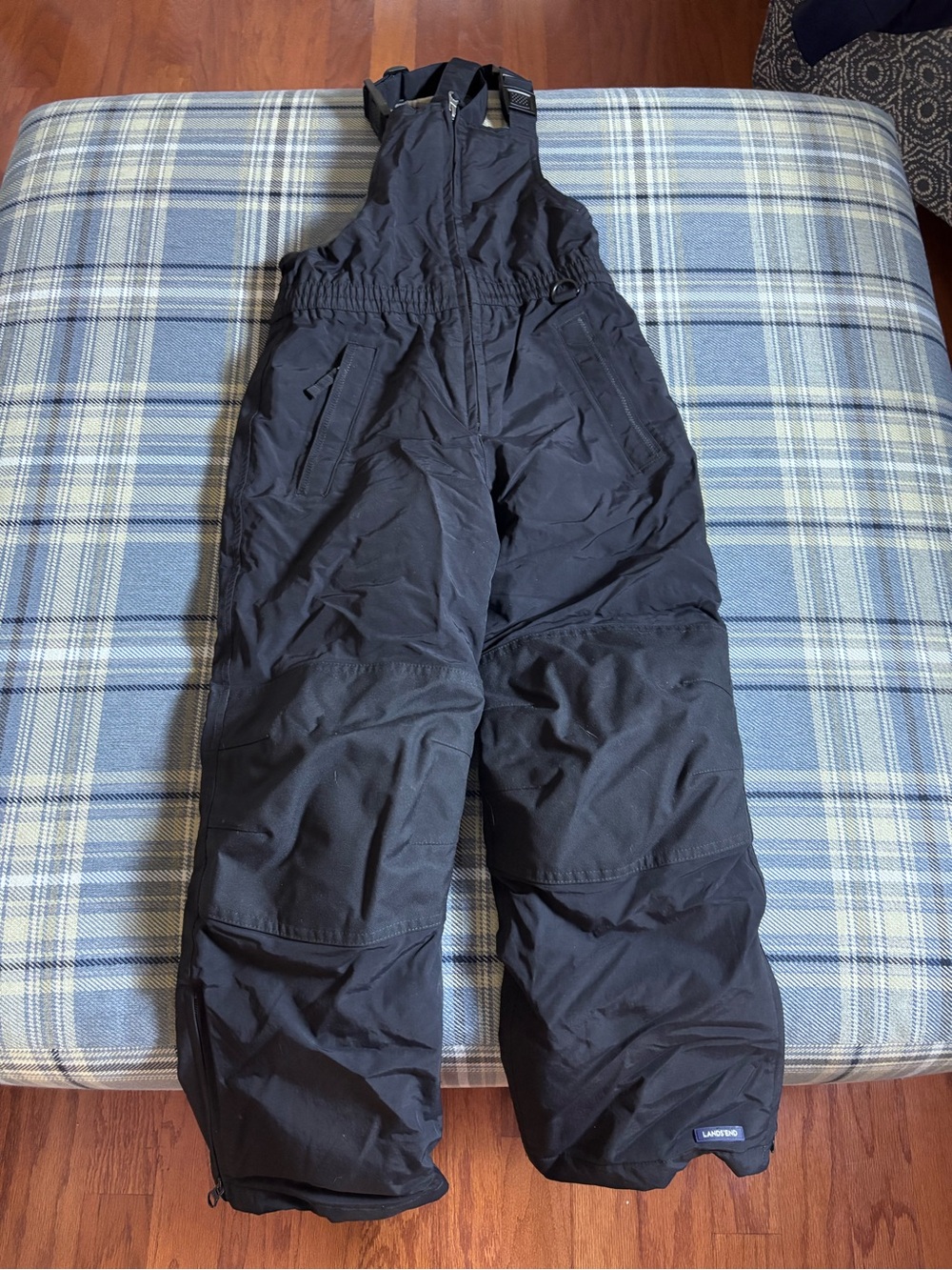 Lands’ End Kids Squall Snow Bibs SZ 8 OR 10 Black Waterproof Insulated Ski Pants